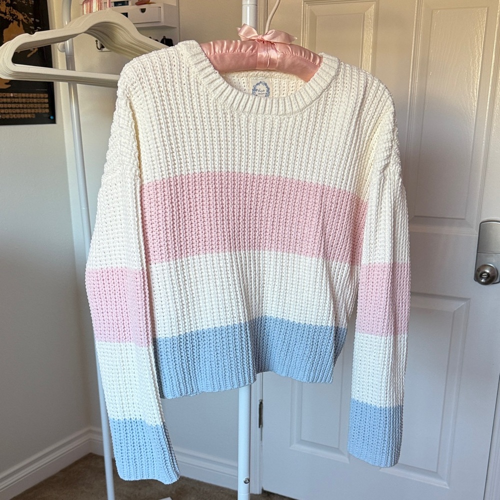 Blue Rain Pastel Striped Sweater